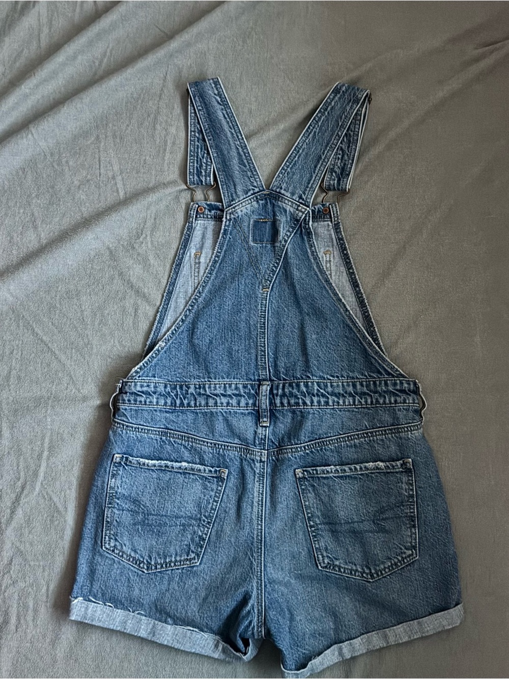 American Eagle Outfitters Blue Denim Short Overalls Romper - Picture 8 of 10